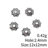 50pcs 12x12mm Antique Silver Color Bead Caps Pendant For DIY Jewelry Making Handmade Jewelry Craft Findings