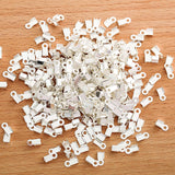 200pcs 3x6/4x9mm Crimp beads cove clasps Cord End Caps String Ribbon leather Clip Foldover For Necklace Connectors