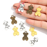 10pcs Antique Bear Charms Metal Pendants for Necklace Bracelet Jewelry Making Jewelry Handmade Crafts 22*13mm D924