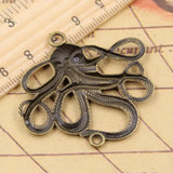 Colgantes de pulpo de Color plateado tibetano, fabricación de joyas antiguas, manualidades hechas a mano, 44x48mm, 5 piezas