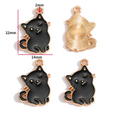 10pcs 17 styles animal Enamel Alloy cat Charm Earring Pendant DIY Keychain Necklace Jewelry Accessories W478