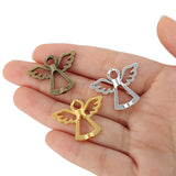 15 pcs/lot angel Antique Silver Plated Bracelets Charm Pendants Fashion Jewelry Making Findings DIY Charms Handmade I232