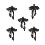 5-Piece Alloy Black Spray-Painted Bow Charm Pendants for DIY Jewelry Making Handmade Necklaces Earrings Accessories W597