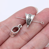 20pcs 16x11x7mm Antique Silver Color Inverted Triangle Hanging Tee Bails Beads Charms For DIY Jewelry Making Findings