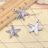 20 piezas dijes estrella de mar estrella de mar 21x20mm colgantes de Color plata antigua para hacer joyería tibetana hecha a mano DIY