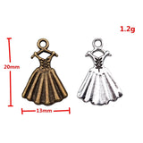 10pcs 13x20mm 2 Colors Antique Bronze Color Antique Silver Color Evening Dress Charms For DIY Jewelry Making
