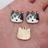 10pcs 16x17mm Kc Gold Color Cat Charms For DIY Jewelry Making
