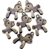 10PCS 22*17mm 7 Colors 3D animal Charms Alloy horse Pendants For DIY necklace Bracelet Handmade Jewelry Accessories Making