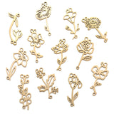 2pcs 12 styles Stainless Steel Flowers Charms Connection For Bracelets DIY Jewelry Making Supplies Jewelry Connector Bulk W433