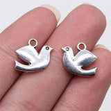 20pcs 12x16mm 2 Colors Antique Bronze Color Antique Silver Color Peace Dove Charms For DIY Jewelry Making