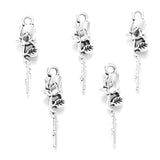 20pcs 7 Color rose Charm for Bracelet Necklace earring Pendant  DIY Handmade Jewelry Accessories 7*24mm Q1165