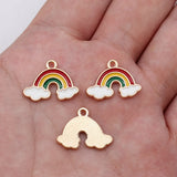 10pcs 19x14mm Kc Gold Color Rainbow Charms For DIY Jewelry Making
