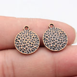 10pcs 18x15mm Hammered Round Tag Charms For DIY Jewelry Making