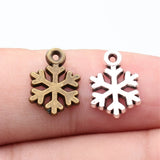 20pcs 11x15mm 2 Colors Antique Bronze Color Antique Silver Color Snowflake Charms For DIY Jewelry Making