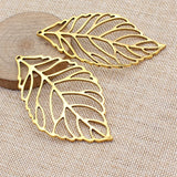 1pcs 90x50mm 2 Colors Antique Bronze Color Antique Gold Color Large Hollow Leaf Charms For DIY Jewelry Making