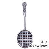 2pcs 82x26x5mm 4 Colors Rhodium Color Badminton Racket Charm