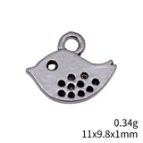 40pcs 11x9.8x1mm 2 Colors Antique Bronze Color Antique Silver Color Bird Charms For DIY Jewelry Making