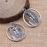 4pcs 26x23mm Ancient Egyptian Double Sided Egyptian Pharaoh Charms For DIY Jewelry Making