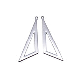 20pcs 40x11mm Kc Gold Color Rhodium Color Hollowed-Out Geometric Triangle Pendant