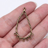 10pcs 43x25mm 3 Colors Twisted Drop Earring Connector Pendant For DIY Jewelry Making Handmade Jewelry Craft Findings