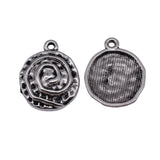 10pcs 22x17mm 2 Colors Antique Bronze Color Antique Silver Color Swirl Pattern Charms For DIY Jewelry Making