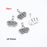2-40pcs Ancient silver Alloy Loose Spacer Beads Gold Silver Crown Beads for Jewelry Making DIY Bracelet Handmade Accessories