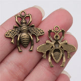 10pcs 24x25mm 2 Colors Antique Bronze Color Antique Silver Color Bee Charms For DIY Jewelry Making