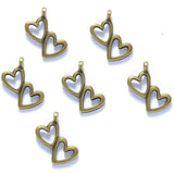 30pcs 6 Color Exquisite Heart Shaped Charm for Necklace Keyring Pendant  DIY Handmade Jewelry Accessories 13*17mm A146
