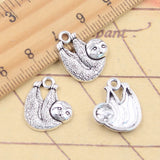 Abalorios de 20 piezas de oso Koala, colgantes de Color plateado tibetano, fabricación de joyas antiguas, artesanía hecha a mano, 18x15mm