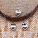 10pcs 9.5x7x5.2mm 2 Colors Antique Bronze Color Antique Silver Color Heart Charms For DIY Jewelry Making