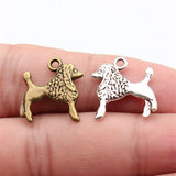 WYSIWYG 10pcs 17x18mm 2 Colors Antique Bronze Color Antique Silver Color Poodle Puppy Charms For DIY Jewelry Making