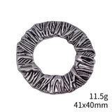 2pcs 41x40mm 2 Colors Antique Bronze Color Antique Silver Color Artistic Wave-Patterned Pleated Circle Pendant Connector