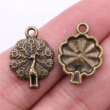 10pcs 21x15mm 2 Colors Antique Bronze Color Antique Silver Color Peacock Charms For DIY Jewelry Making