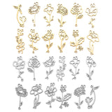 2pcs 12 styles Stainless Steel Flowers Charms Connection For Bracelets DIY Jewelry Making Supplies Jewelry Connector Bulk W433