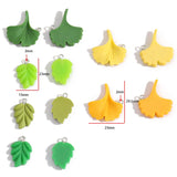 10pcs Resin Leaf Charms Maple Leaf Ginkgo Leaf Pendants Jewelry Making Materials Keychain Charms Earrings Necklace Accessories