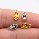 20pcs 4x12mm 2 Colors Antique Silver Color Gold Color Ingots Charms For DIY Jewelry Making