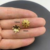 20-40pcs KC Alloy Flower Holder Partition Bead Cap Bead Holder Cap DIY Step Shaking Hairpin Hairpin Crown Accessories V149