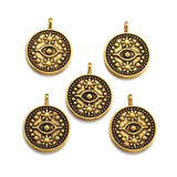 15pcs 5 Color Devil's Eye Charm for Necklace Keyring Pendant DIY Handmade Jewelry Accessories 15*18mm I1137