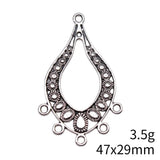 4pcs 47x29mm 2 Colors Drop-Shaped Hollow Porous Earring Connector For DIY Jewelry Making Handmade Jewelry Findings