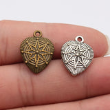 10pcs 15x20mm 2 Colors Antique Bronze Color Antique Silver Color Heart Charms For DIY Jewelry Making