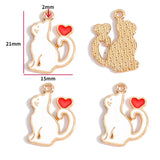 10pcs 17 styles animal Enamel Alloy cat Charm Earring Pendant DIY Keychain Necklace Jewelry Accessories W478