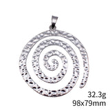 1pcs 98x79mm 2 Colors Antique Silver Color Antique Gold Color Large Hammered Swirl Pendant For DIY Jewelry Making