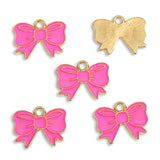 10pcs 18*14mm 7 colors Enamel Alloy bow Charm Earring Pendant DIY Keychain Necklace Jewelry Accessories W471