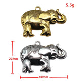 5pcs 27x40mm 2 Colors Antique Silver Color Antique Gold Color Elephant Charms For DIY Jewelry Making