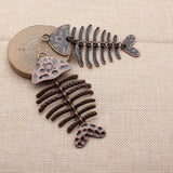 1pcs 103x55mm 2 Colors Antique Bronze Color Antique Copper Color Fish Bone Charms For DIY Jewelry Making