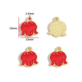 10pcs various styles Enamel Alloy flower Charm Earring Pendant DIY Keychain Necklace Jewelry Accessories W494