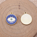 10pcs 16x18mm Kc Gold Color Evil Eye Charms For DIY Jewelry Making