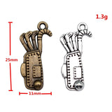 10pcs 25x11mm 2 Colors Antique Bronze Color Antique Silver Color Golf Bag Charms For DIY Jewelry Making