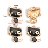 10pcs 17 styles animal Enamel Alloy cat Charm Earring Pendant DIY Keychain Necklace Jewelry Accessories W478
