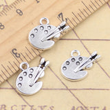 20 piezas dijes placa de dibujo de acuarela 19x14mm colgantes de Color plata tibetana fabricación de joyería antigua artesanía hecha a mano DIY